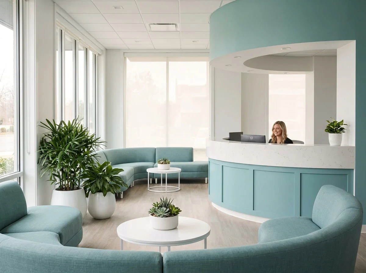 The welcoming reception area at Right Touch Dental